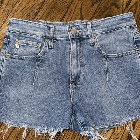 Ag Adriano Goldschmied Pants - AG Adriano Goldschmied Darted Hailey Ex-Boyfriend Denim Cut Off‎ Shorts 26R 2"